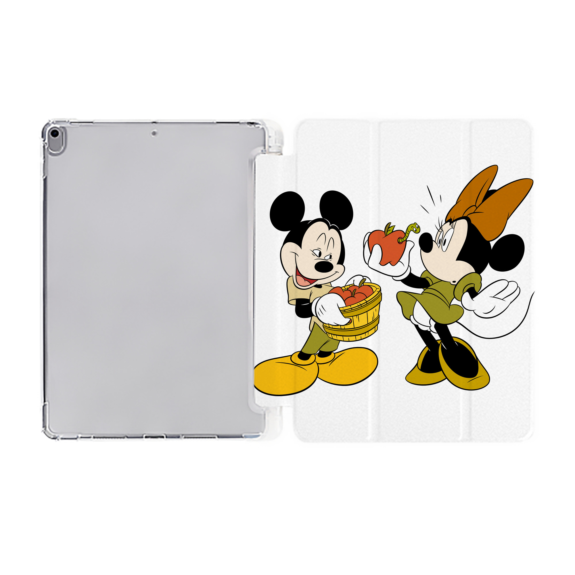 （画像用） ミッキーマウス Mickey Mouse IPad ケース ペン収納付き 三つ折りスタンド PUレザー×シリコン 対応機種9.5/10.5/10.9インチ